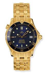 Omega Seamaster Diver 300M Automatic 36.25 Yellow Gold / Blue / Bracelet